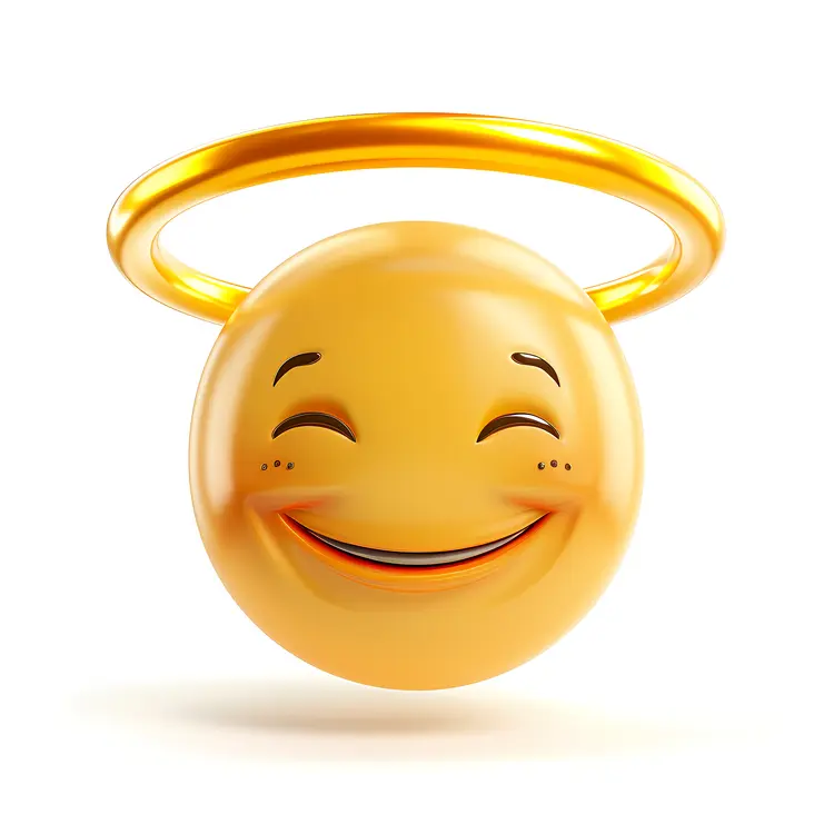 Smiling Angel Emoji with Halo
