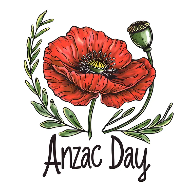 Red Poppy for Anzac Day