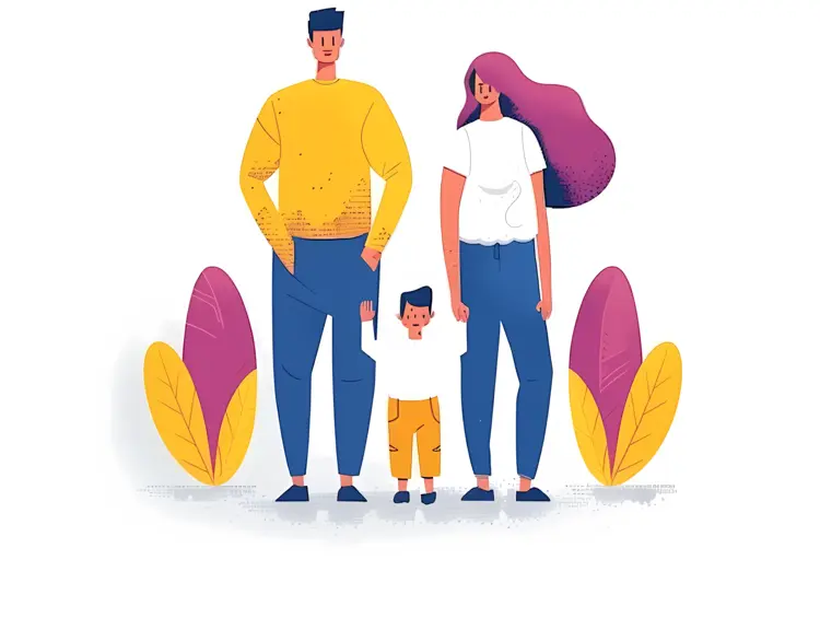 Parents Standing with Child