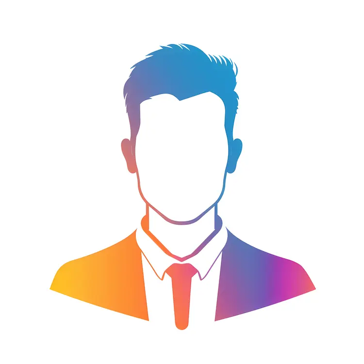 Gradient Faceless Businessman Silhouette
