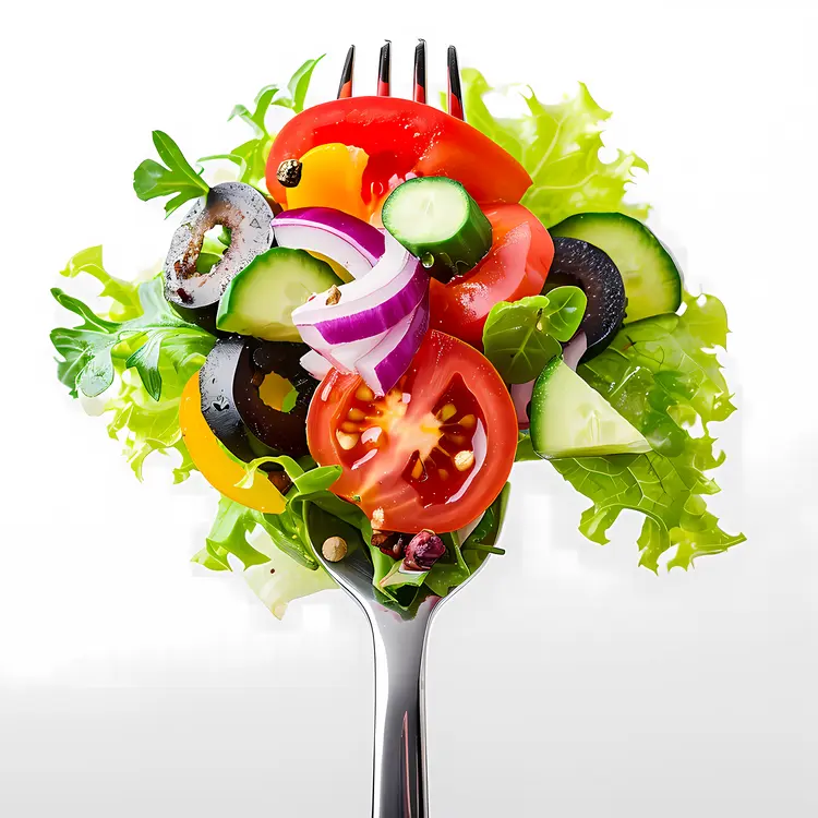 Fork with Colorful Salad