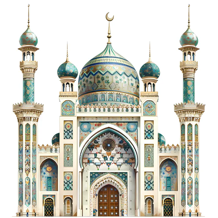 Intricate Mosque with Detailed Patterns