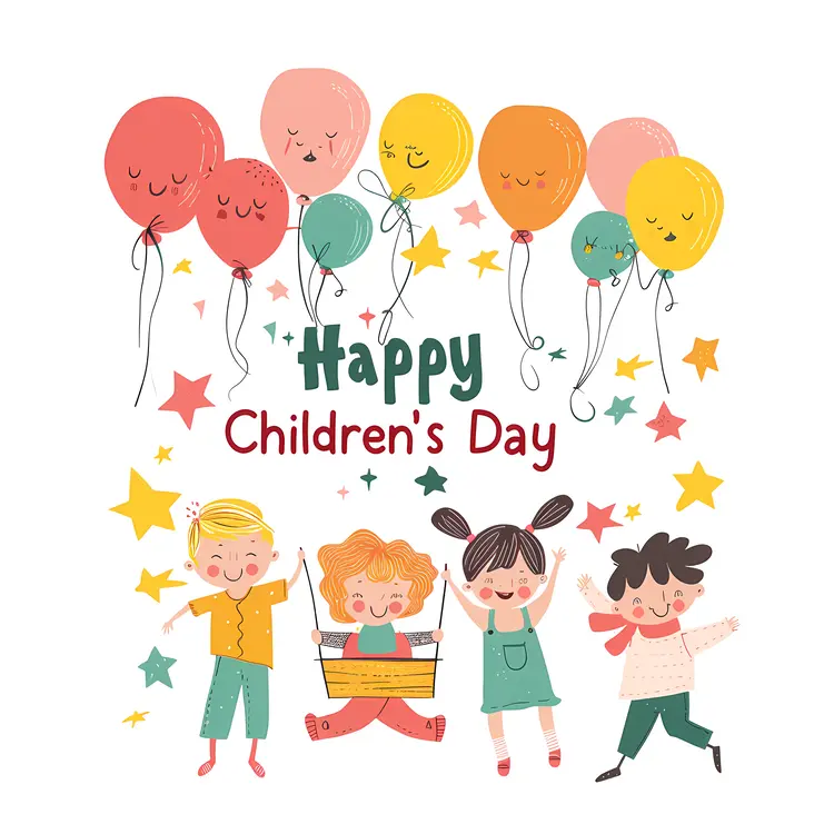 Happy Children's Day Celebration with Balloons