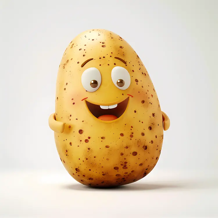 Happy Speckled Potato Cartoon