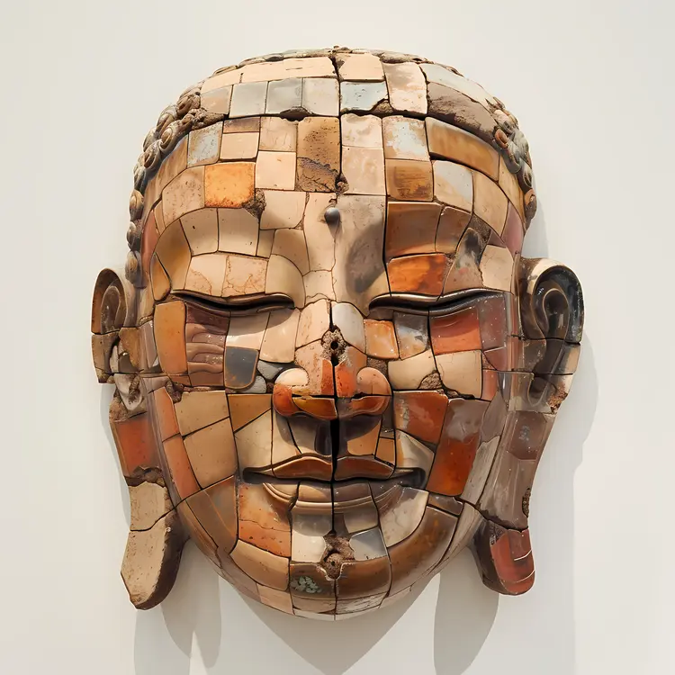 Buddha Face Mosaic Art