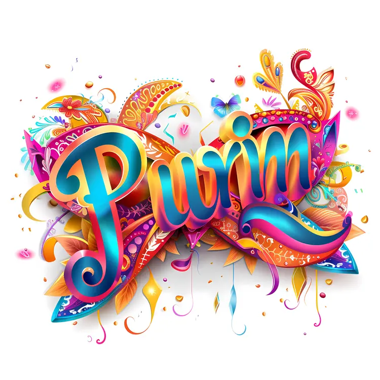 Purim Text with Colorful Mask