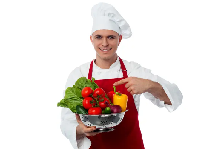 Chef Holding Fresh Vegetables