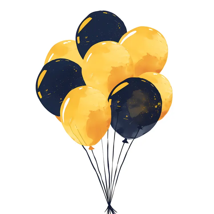 Yellow and Black Balloons for Festive Events