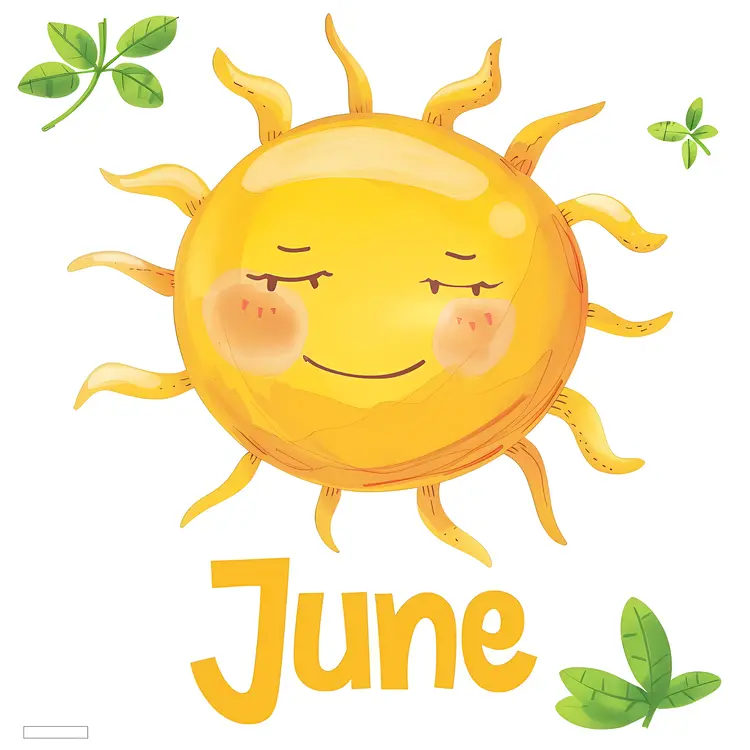 Smiling Sun with June Text