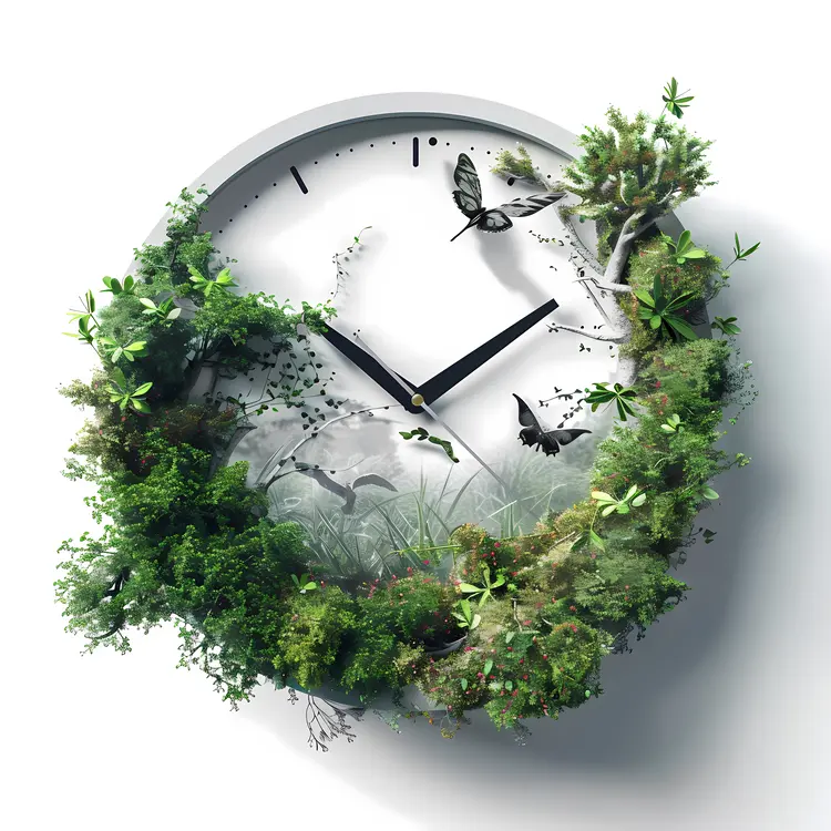 Nature-Inspired Clock with Butterflies