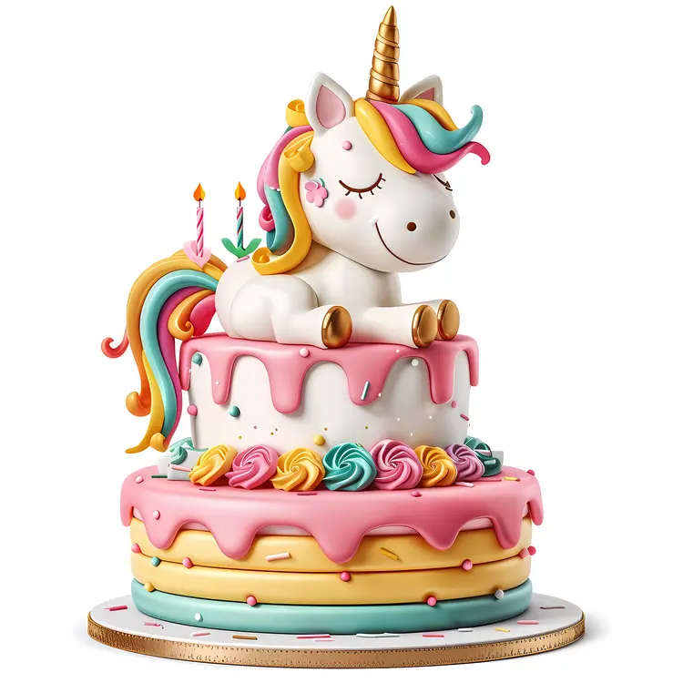 Colorful Unicorn Cake with Rainbow Layers