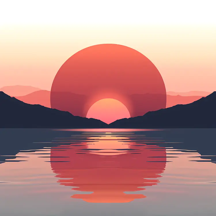 Serene Sunset Over Mountains