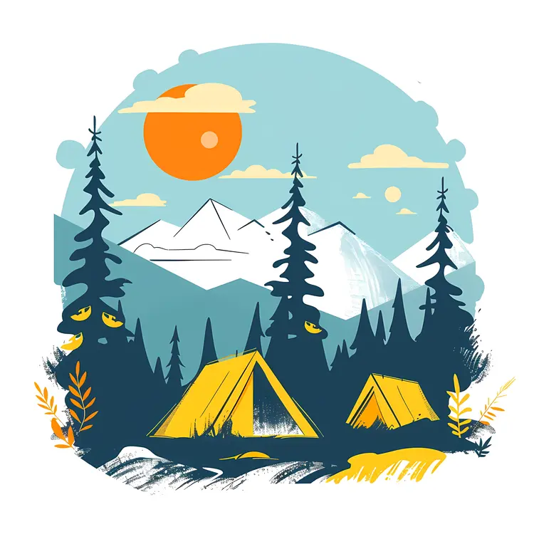 Mountain Camping Scene
