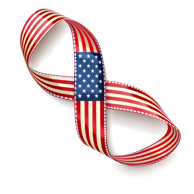 Patriotic Ribbon with Stars and Stripes