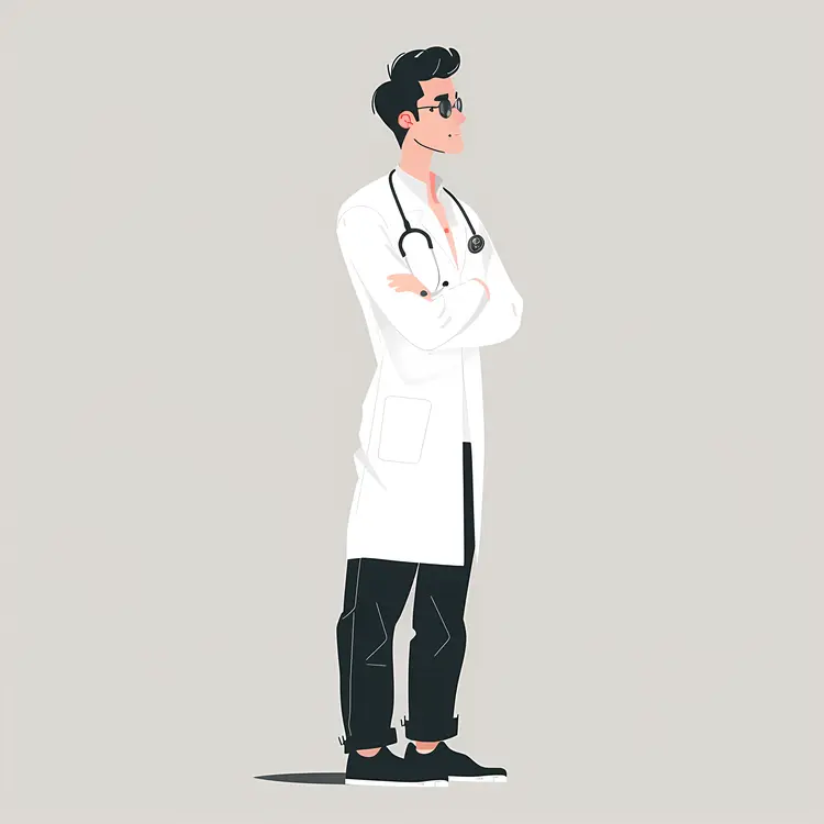 Doctor in White Coat Illustration