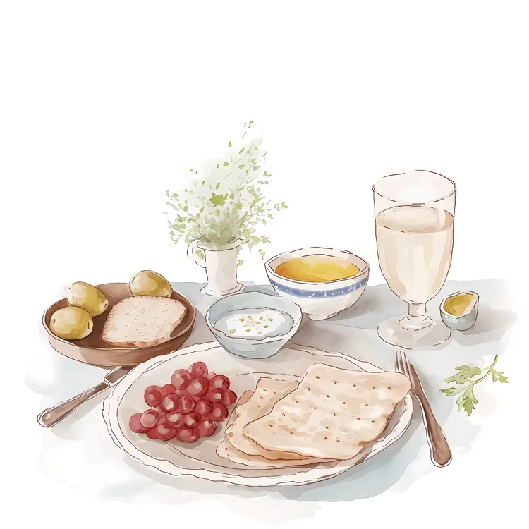 Colorful Food Platter with Various Dishes