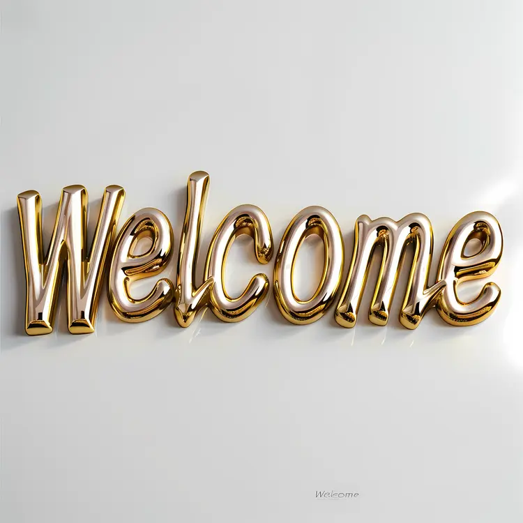 Simple Golden Welcome Sign