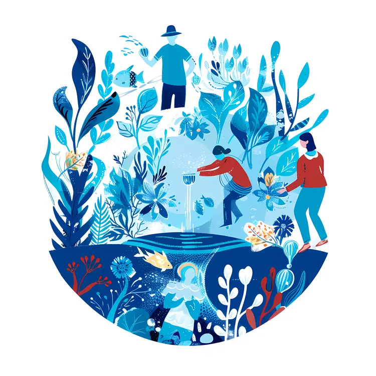 People Enjoying Nature Scene