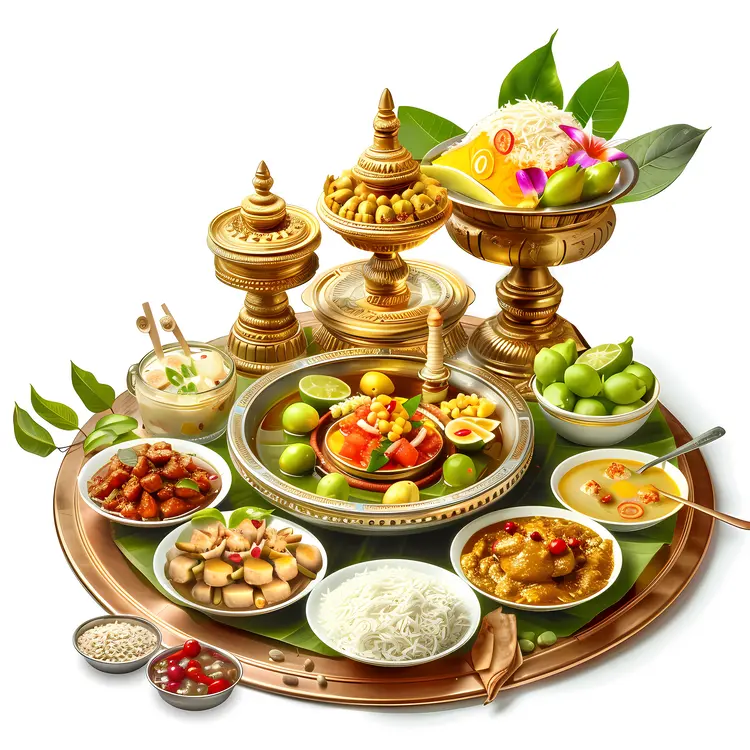 Traditional Food Platter with Various Dishes