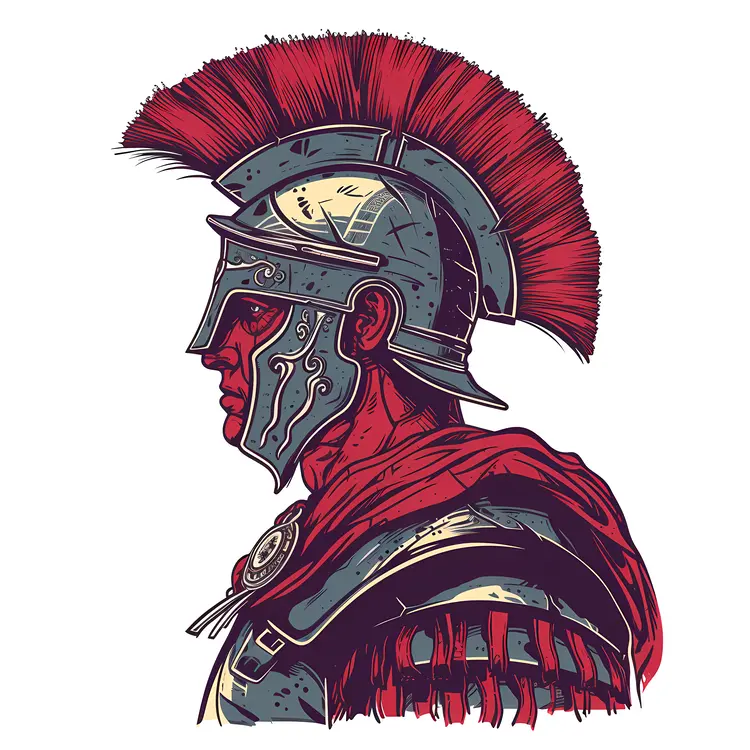 Detailed Roman Soldier Illustration