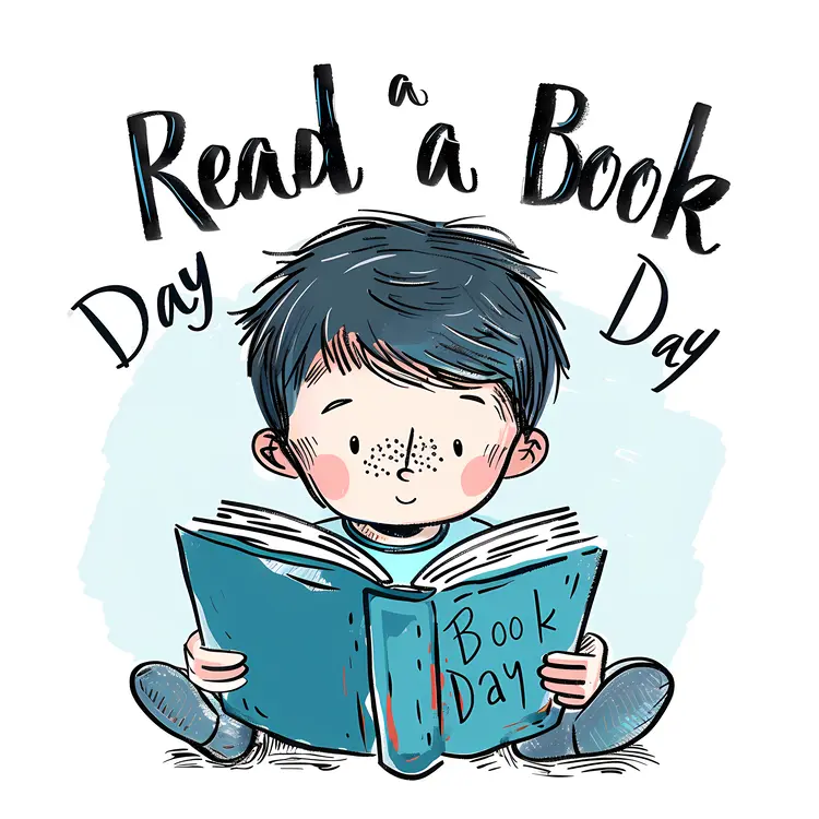 Boy Reading Book on Read a Book Day