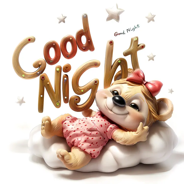 Good Night Cute Bear Text