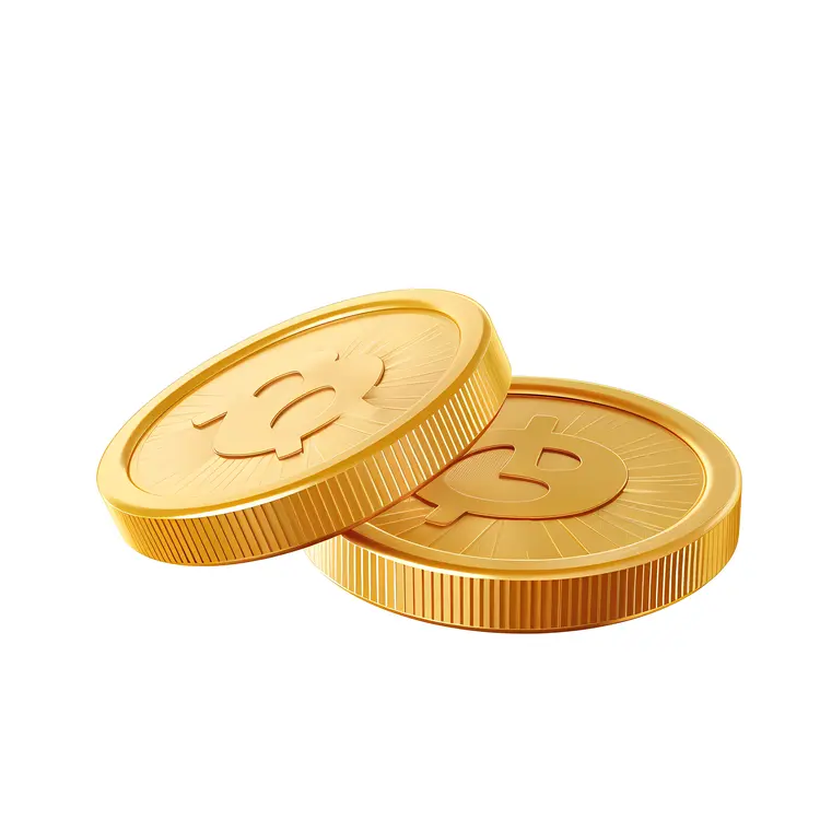 Shiny Gold Coins with Dollar Symbol