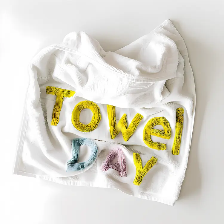 Towel with Towel Day Text