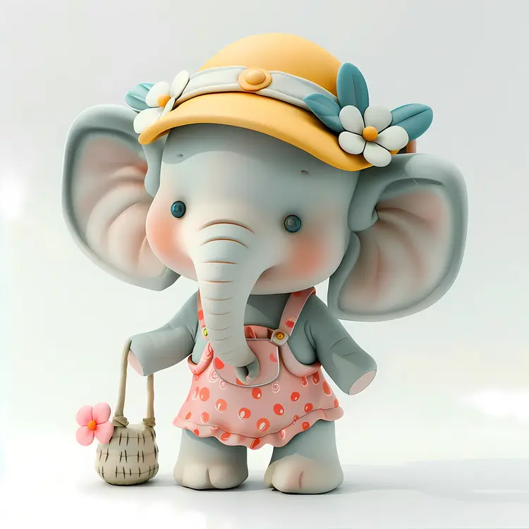 Cute Elephant in Summer Fashion