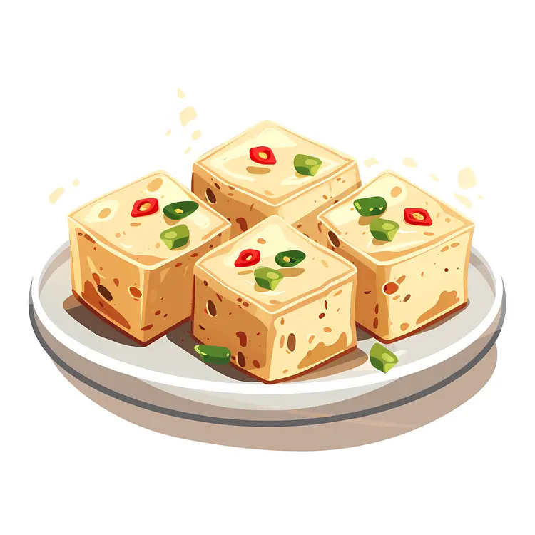 Plate of Tofu with Cilantro