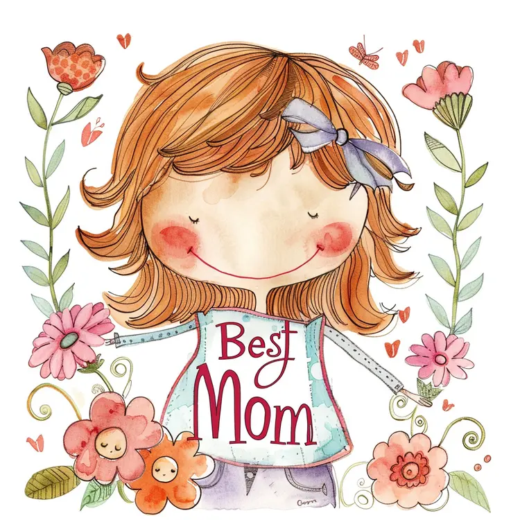 Best Mom Floral Card