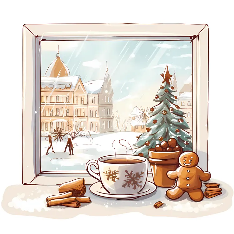 Morning Coffee by the Window with Gingerbread