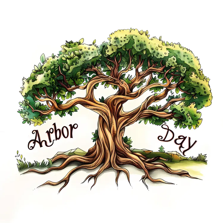 Arbor Day Tree Illustration