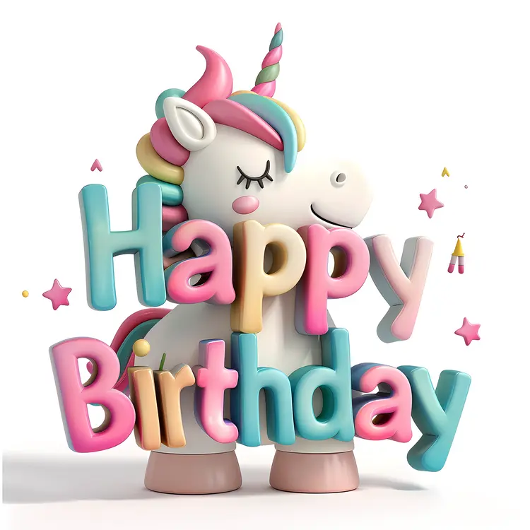 Unicorn Happy Birthday Card