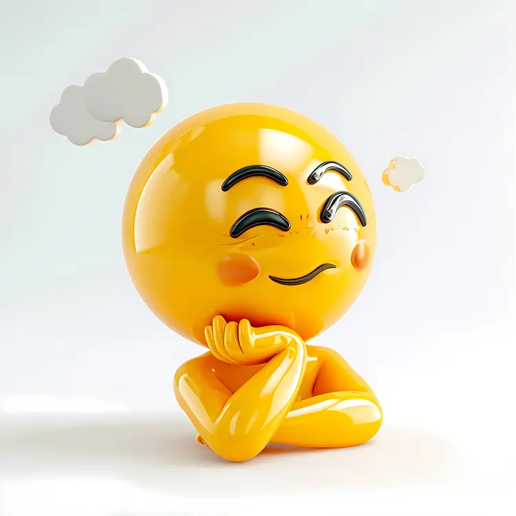 Smiling Emoji with Clouds