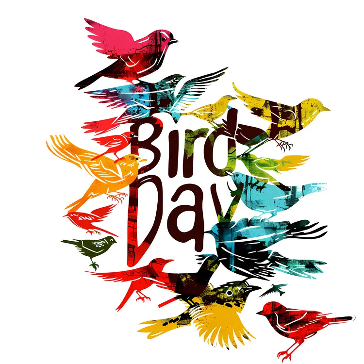 Bird Day Celebration with Flying Birds