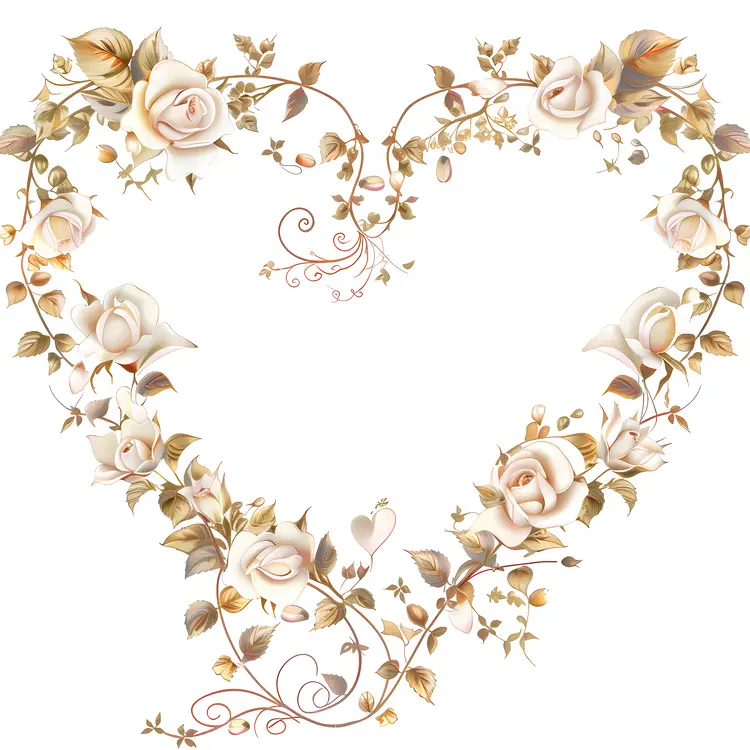 Heart-shaped Floral Wreath with Roses