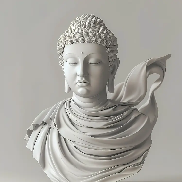 Serene Buddha Statue in White