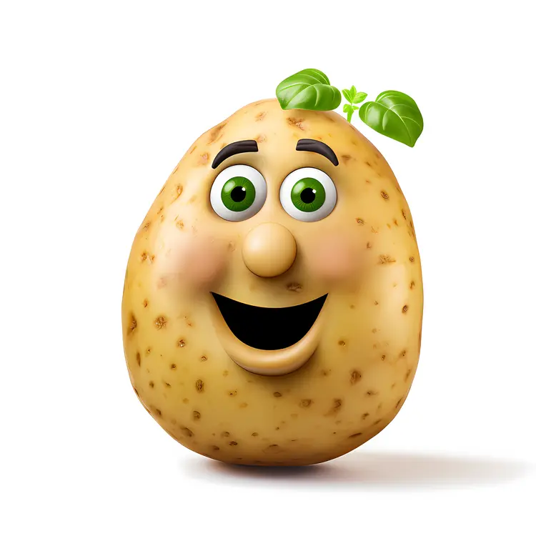 Happy Potato Cartoon Character