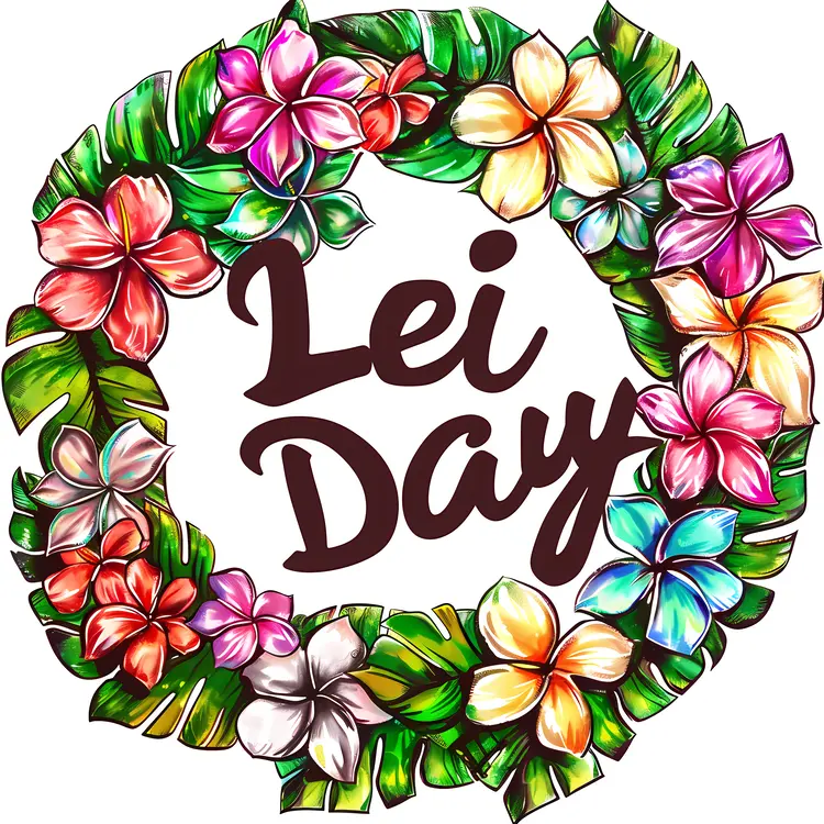 Lei Day Celebration with Plumeria Flowers