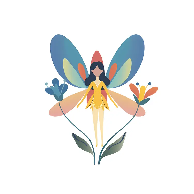 Colorful Fairy with Flowers