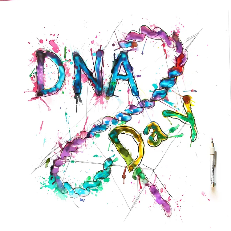 Artistic DNA Day Illustration