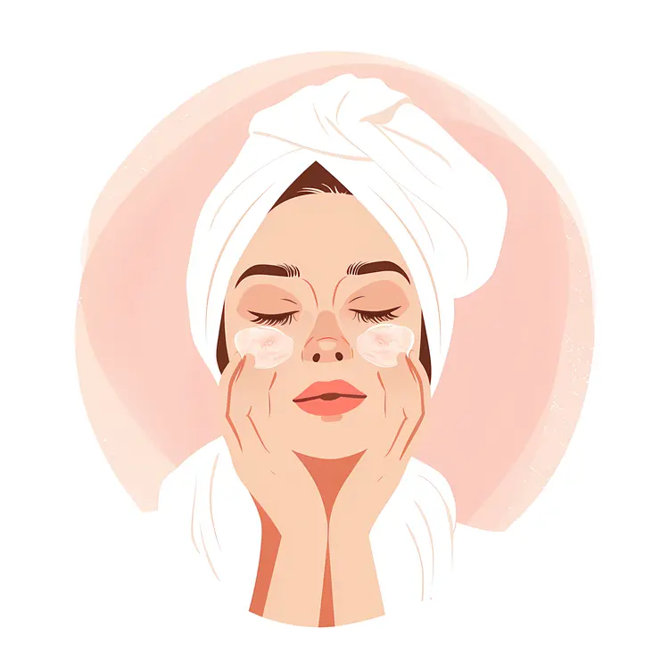 Woman Relaxing with Face Mask and Towel