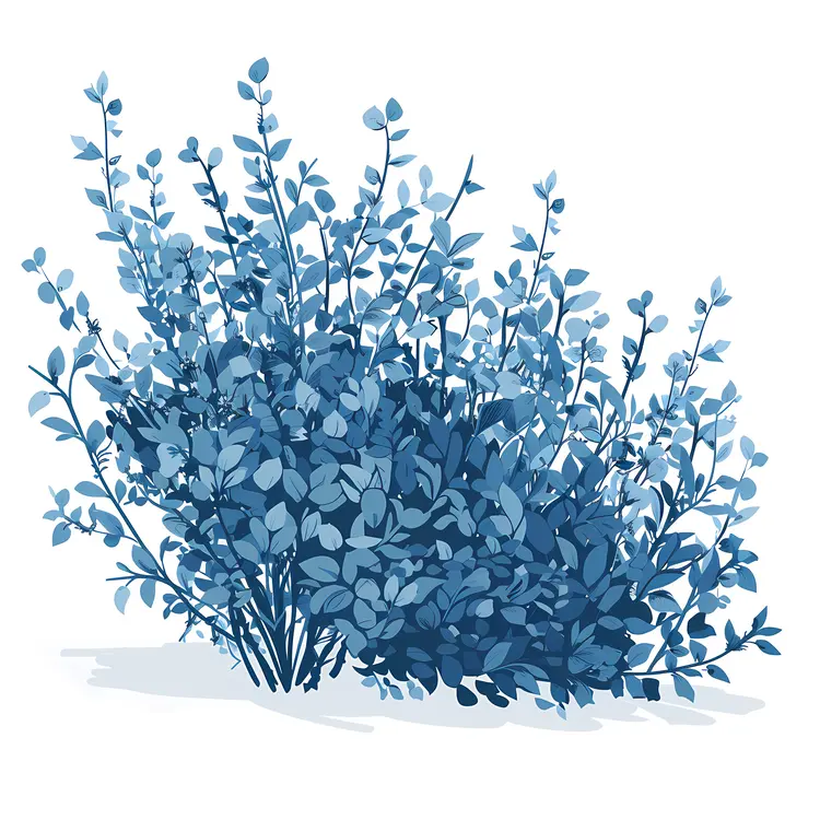 Blue Bush Illustration
