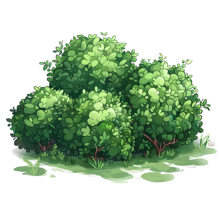 Cluster of Green Bushes