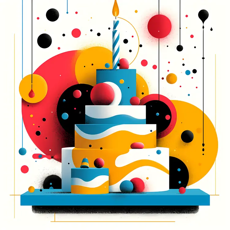 Vibrant Birthday Cake with Candle