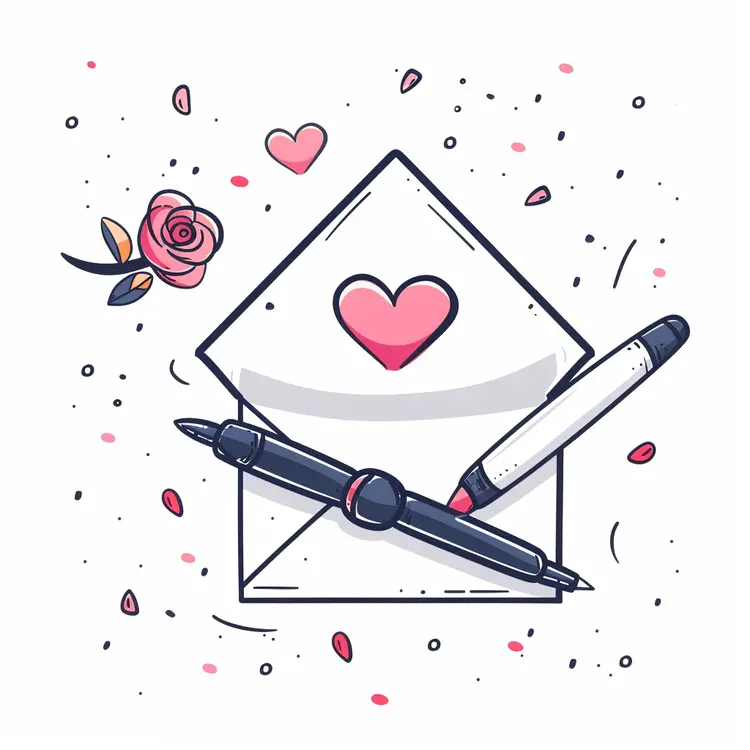Pen and Envelope with Heart
