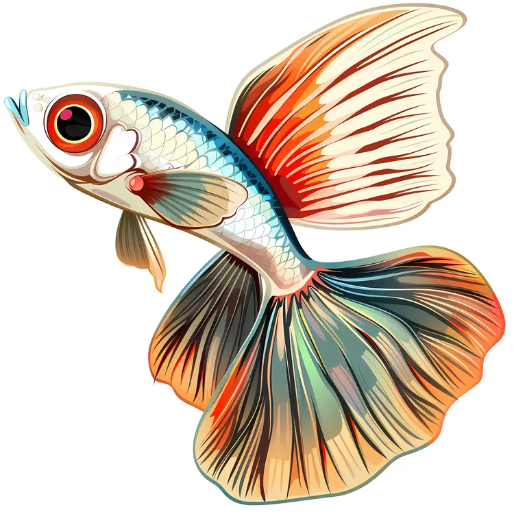 Colorful Fish with Flowing Fins
