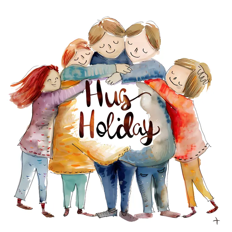 Family Hugging for Hug Holiday