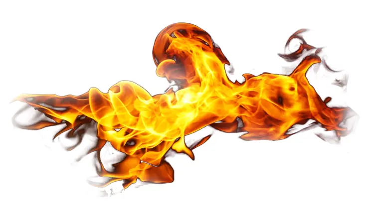 Dynamic Flames on Transparent Background